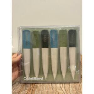 Crate & Barrel Herb Garden Markers NIB oregano, dill, sage, parsley, basil, thym